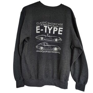 Russell Athletic Jaguar XKE E-Type 60th Anniversary Sweatshirt Gray Mens Large